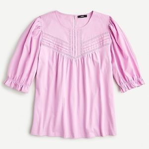 J. Crew puff sleeve lace yoke blouse